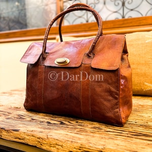 Echtleder Handtasche – Rustikale Braune Ledertasche – Handgemachte Schultertasche – Boho Schultertasche – Handgemachte Vintage Damentasche