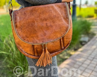 Leather Bag, Crossbody Shoulder Messenger Bag