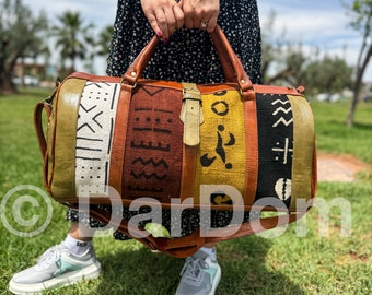 Vintage Kilim Duffel Bag, African Kilim Travel bag, Weekend Bag