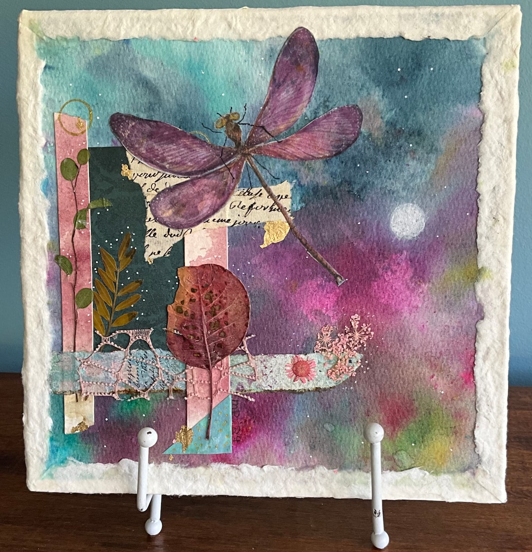 Collage Wall Art, Mixed Media Wall Art, Watercolor Wall Art, Collage ...