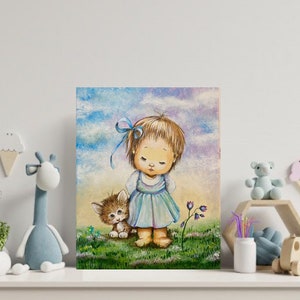Set de 3 tableaux de décoration murale art coloré, 3 Painting Set, peinture acrylique, Set de trois tableaux de pépinières, Peinture acrylique