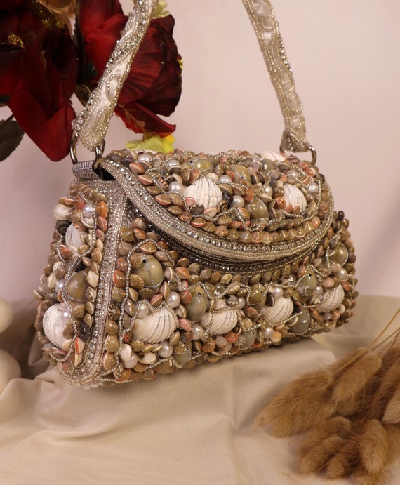 Beaded Clutch Summer Clutch Purse Shell Beaded Purse CHUNLI Chic