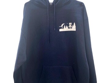 Disc Golf Hardcore Disc Golf Squirrel DG Scene Hoodie L Sweatshirt NAVY