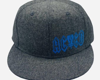 Disc Golf ACDC ACED Hat Cap Adjustable Snap Back Vinyl Logo Grey