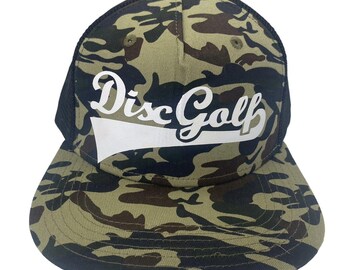 Disc Golf DISCGOLF BASEBALL Logo Hat Trucker Cap Snap Back Disc Golf Vinyl Logo
