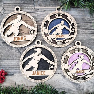 Personalized SOCCER GOALIE Ornament Male or Female Custom Name Number Gift