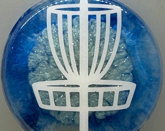 Disc Golf Mini Marker Custom White Basket Epoxy Resin One Of A Kind Mini