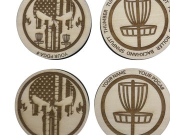 Disc Golf Mini Personalized Wood Laser Engraved Bottle Opener 4"