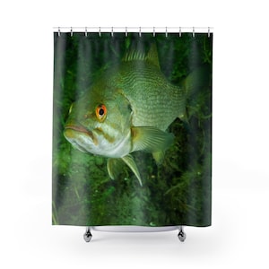 Bass Fisch Angeln Murky Waters Duschvorhang Fischer Badezimmer Dekor Geschenk