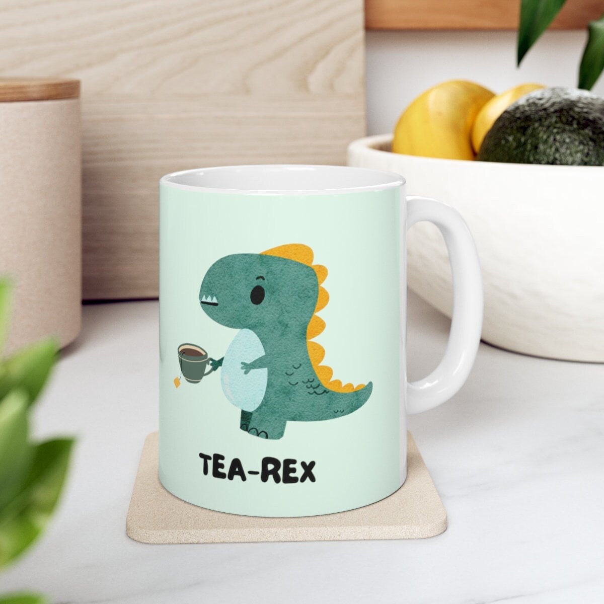Tearex Mug Cute Trex Dinosaur Mint Green Chocolate Mug for Coffee