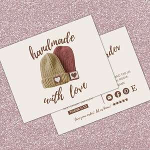 Biglietto di ringraziamento aziendale, regalo per i clienti, nota di inserimento prodotto per piccole imprese, foglietto illustrativo modificabile e stampabile, modello personalizzabile.