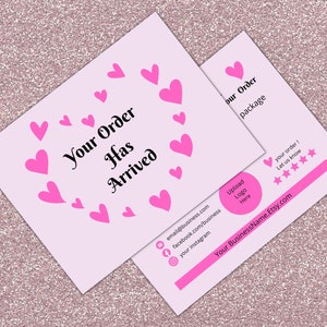 Modèle imprimable de carte d'insertion de remerciements d'entreprise, carte de remerciements modifiable pour votre achat, votre commande est arrivée, cadeau pour le client.