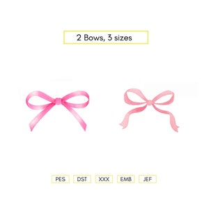 Bundle Ribbon Bow Pink Cute Embroidery Design INSTANT DOWNLOAD emb pes dst xxx jef