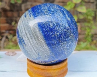 Esfera grande de lápis-lazúli | Bola de cristal da sabedoria, verdade e meditação, pedra do chakra do terceiro olho