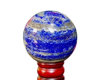 Esfera grande de lápis-lazúli | Pedra azul da sabedoria, intuição e chakra do terceiro olho (130 mm)