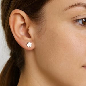 Sterling Silver Flower Stud Earrings: Minimalist Floral Jewelry