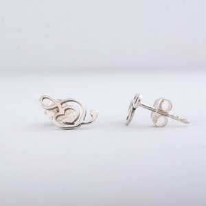 Handmade Sterling Silver Om Stud Earrings, Spiritual Jewelry, OM Earrings, Gift for Yogis and Yoga Lovers