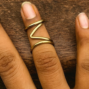 Brass Splint Ring Adjustable for PIP or DIP Joint, Swan Neck Splint, Arthritis ring, Rheumatoid Arthritis Splint