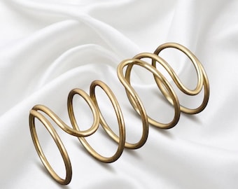 Anel ajustável para artrite, anel de suporte para os dedos em latão dourado, anel de compressão espiral, joia de suporte articular para mulheres, faixa envolvente minimalista