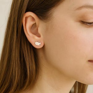 Cute Bunny Stud Earrings | Handmade Sterling Silver Rabbit Earrings | Minimalist Animal Jewelry Gift for Her