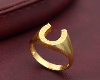 Anillo de herradura de latón: anillo unisex con un toque de suerte