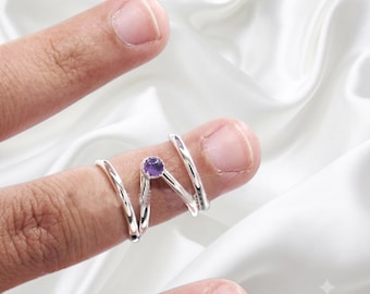 Anel de Ametista para Artrite – Suporte Articular Feito à Mão em Latão e Prata Alemã
