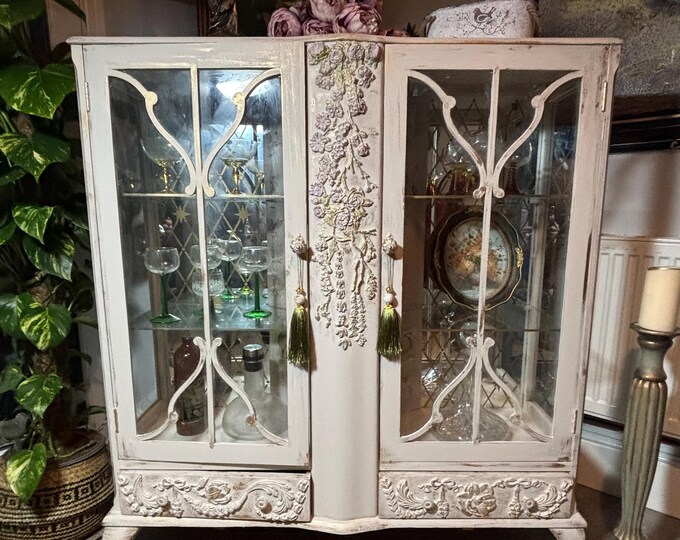 Cream Rococo Antique Cream Rococo Display Cabinet Crafted - Etsy UK