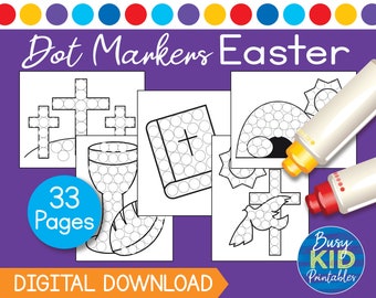 Easter Bible Story Dot Marker Printable Activity - Christian Dab a Dot Coloring Pages for Toddler and Preschool Kids