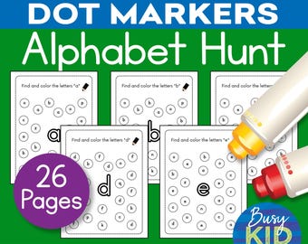 Pre-K Dot Marker Printable - Preschool Dab a Dot Coloring - Alphabet Lowercase Letter Matching