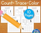 Number Writing for Preschool Numbers Counting - Number Tracing to 10 Worksheet