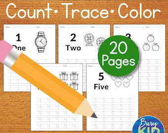 Number Writing for Preschool Numbers Counting - Number Tracing to 20 Worksheet
