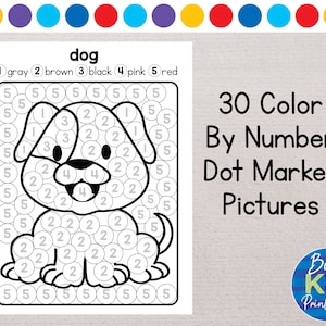 Color by Number Dot Marker Printable - Number Learning Dab a Dot ...