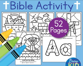 Bible Preschooler Printable - Color By Number - Christian Activity Pages for Preschool and Kindergarten