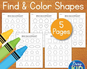 Odd One Out Shape Recognition - Pre-K Shape Match - Shape Matching Printable