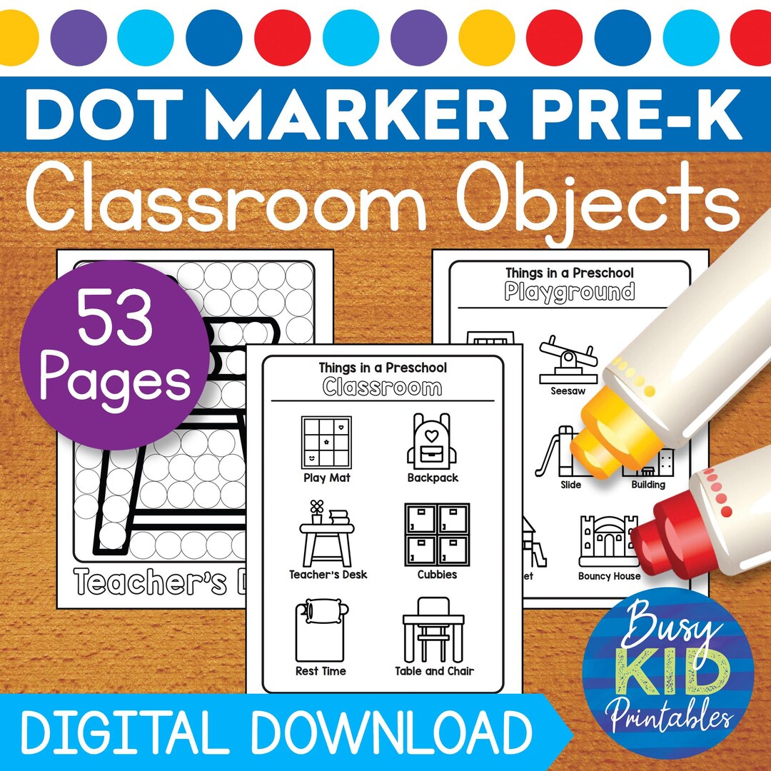 Preschool Classroom Dot Marker Printable - Dab a Dot Coloring Pages for ...