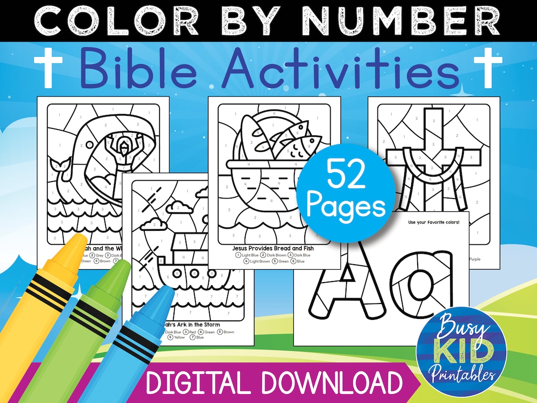 Bible Preschooler Printable Color by Number Christian Activity Pages ...