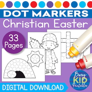 Easter Bible Story Dot Marker Printable Activity - Christian Dab a Dot Coloring Pages for Toddler and Preschool Kids