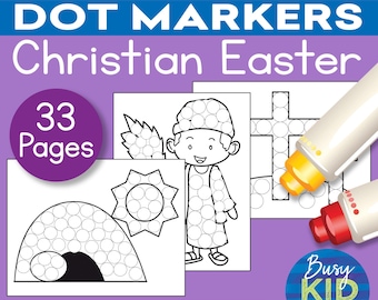 Easter Bible Story Dot Marker Printable Activity - Christian Dab a Dot Coloring Pages for Toddler and Preschool Kids