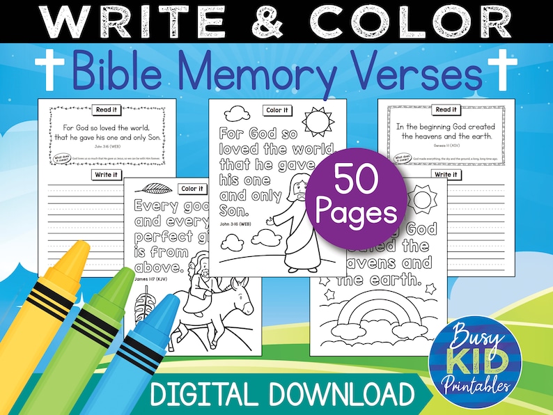 Bible Memory Verses Printable Handwriting and Coloring - Etsy UK