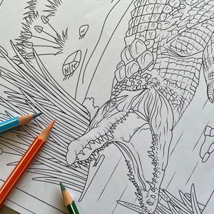 Coloring Page: Crocodile Instant Download Unlimited Prints - Etsy UK