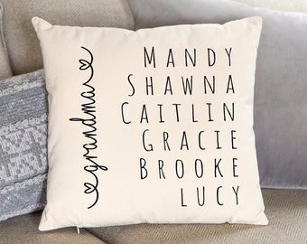 Personalized Grandma Mothers Day Pillow, Grandkids Name Pillow, Gift For Grandma, Grandma Gift From Grandkids, Mothers Day Gift Ideas