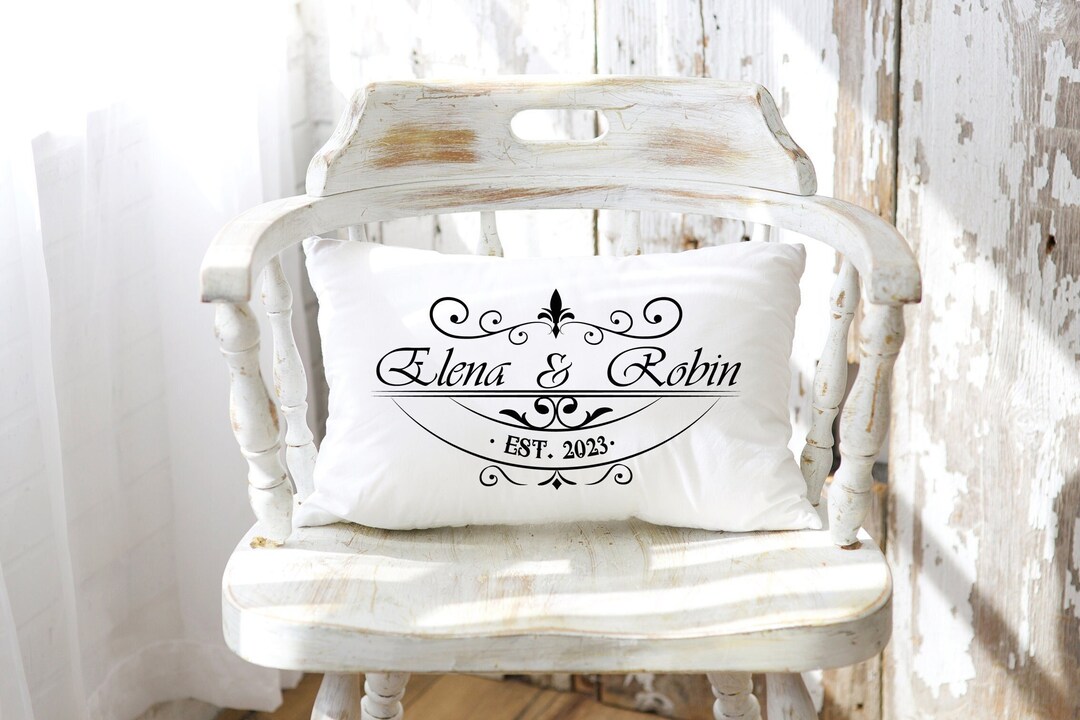 Personalized Wedding Pillow Cover Personalized Name Pillow Etsy