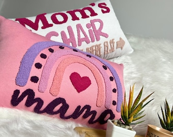 Mother's Day Embroidery Gifts, Custom Gift For Mama, Funny Mom Gift, Punch Needle Pillow, Humorous Present for Mom, Mothers Day Gift Ideas