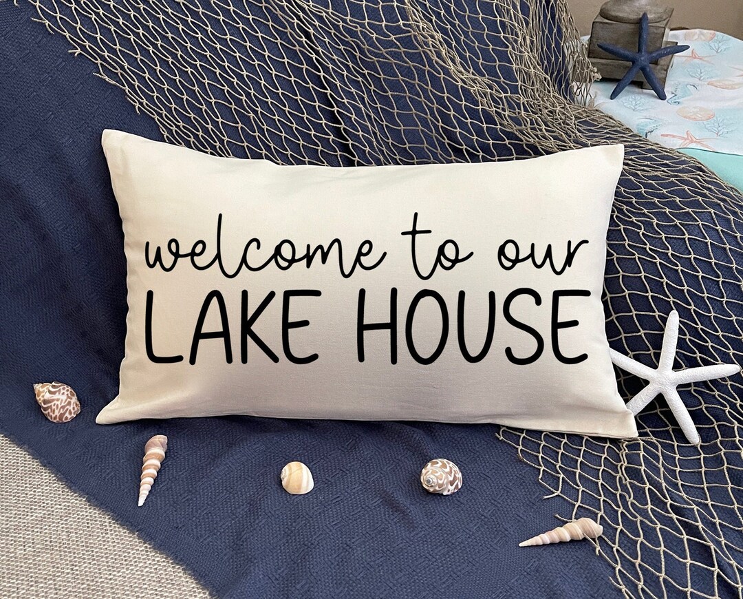 Custom Lake House Pillow, Lake House Decor Pillow, Farmhouse Pillow