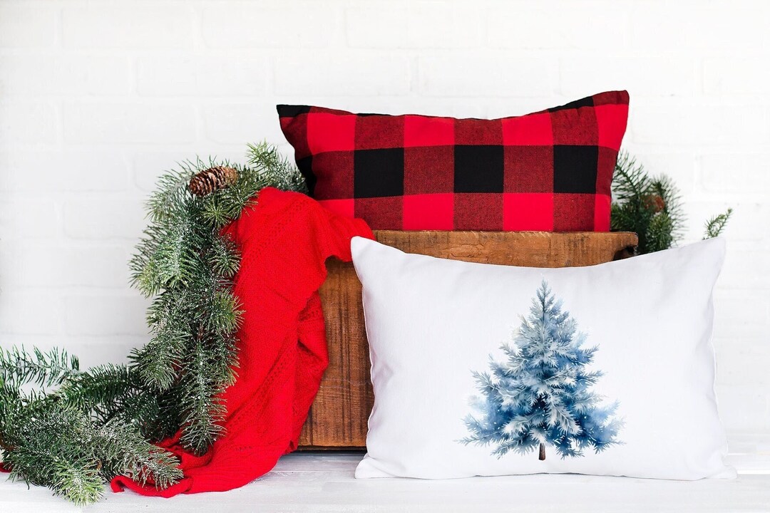 Winter Pillow Christmas Pillows Rustic Winter Decor Pine Etsy