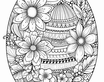 50 coloring pages – Easter egg motifs for children and adults