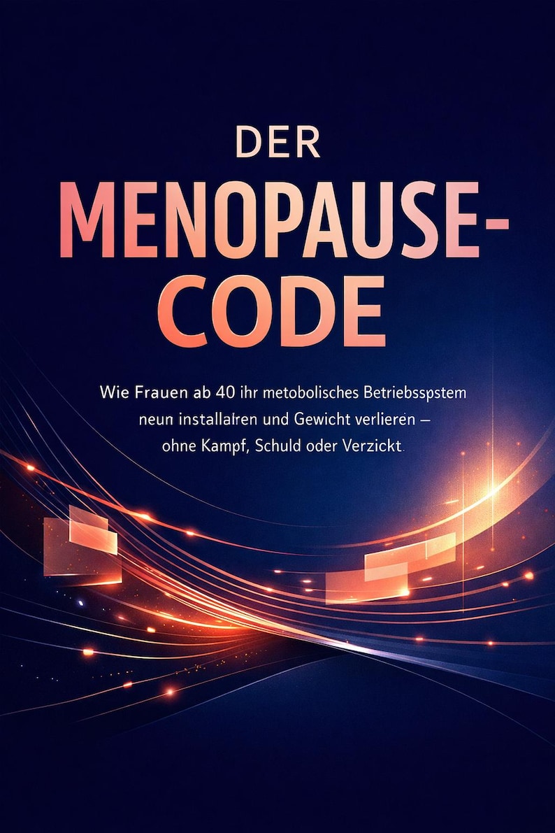 May include: Book cover with the title "DER MENOPAUSE-CODE" in large, orange letters against a dark blue background. The cover also includes text in German about women and menopause.
