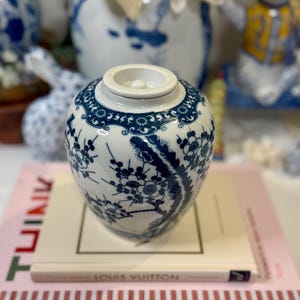Blue and White Chinese Floral Ginger Jar
