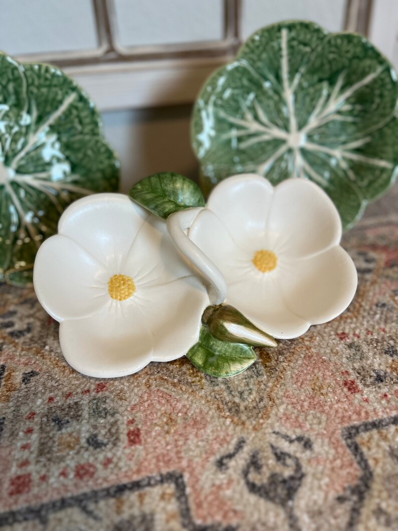 White Flower Dish for Dipping Sauces Etsy