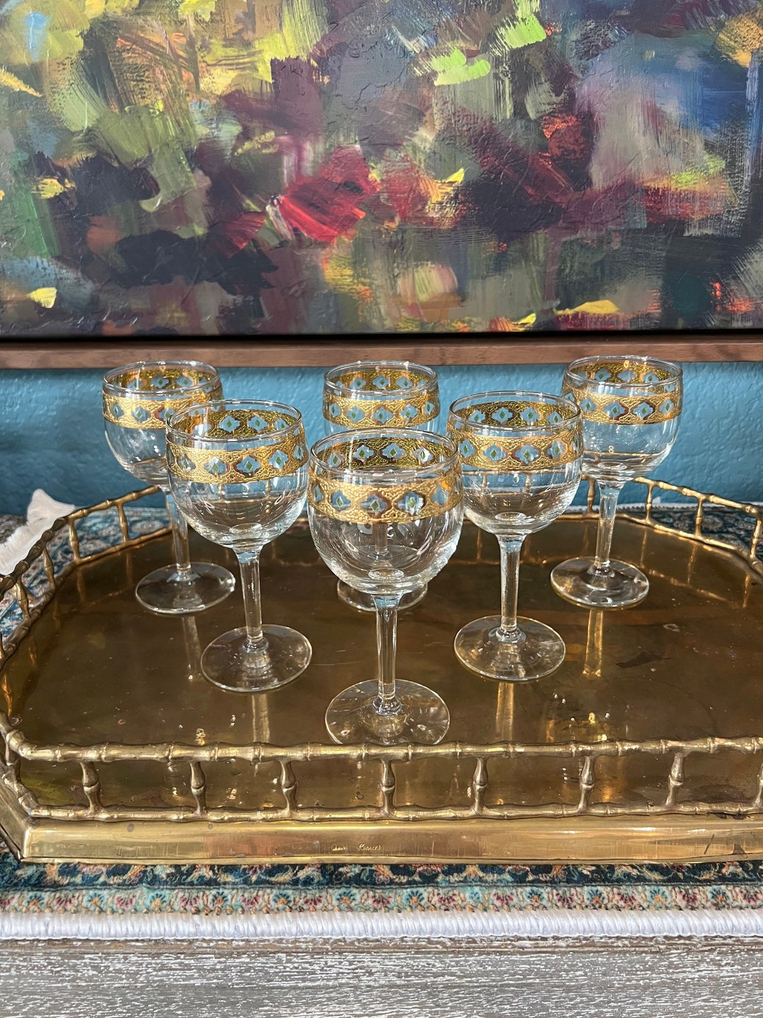 Culver Valencia Wine Glasses Set of 6 Etsy